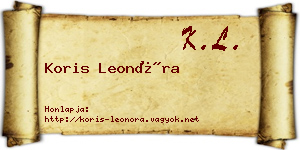 Koris Leonóra névjegykártya
